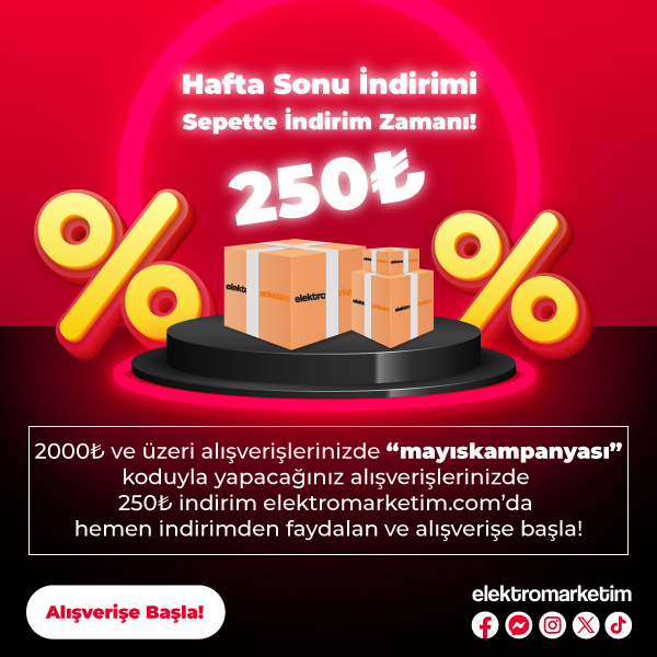 Haftasonu elektromarketim ile güzel 250₺ indirimi kaçırma!